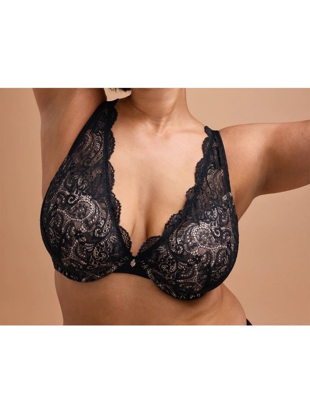 ThirdLove 24/7 Lace Contour Plunge Black Underwire Bra Women's Women's Size 38D - Picture 2 of 7